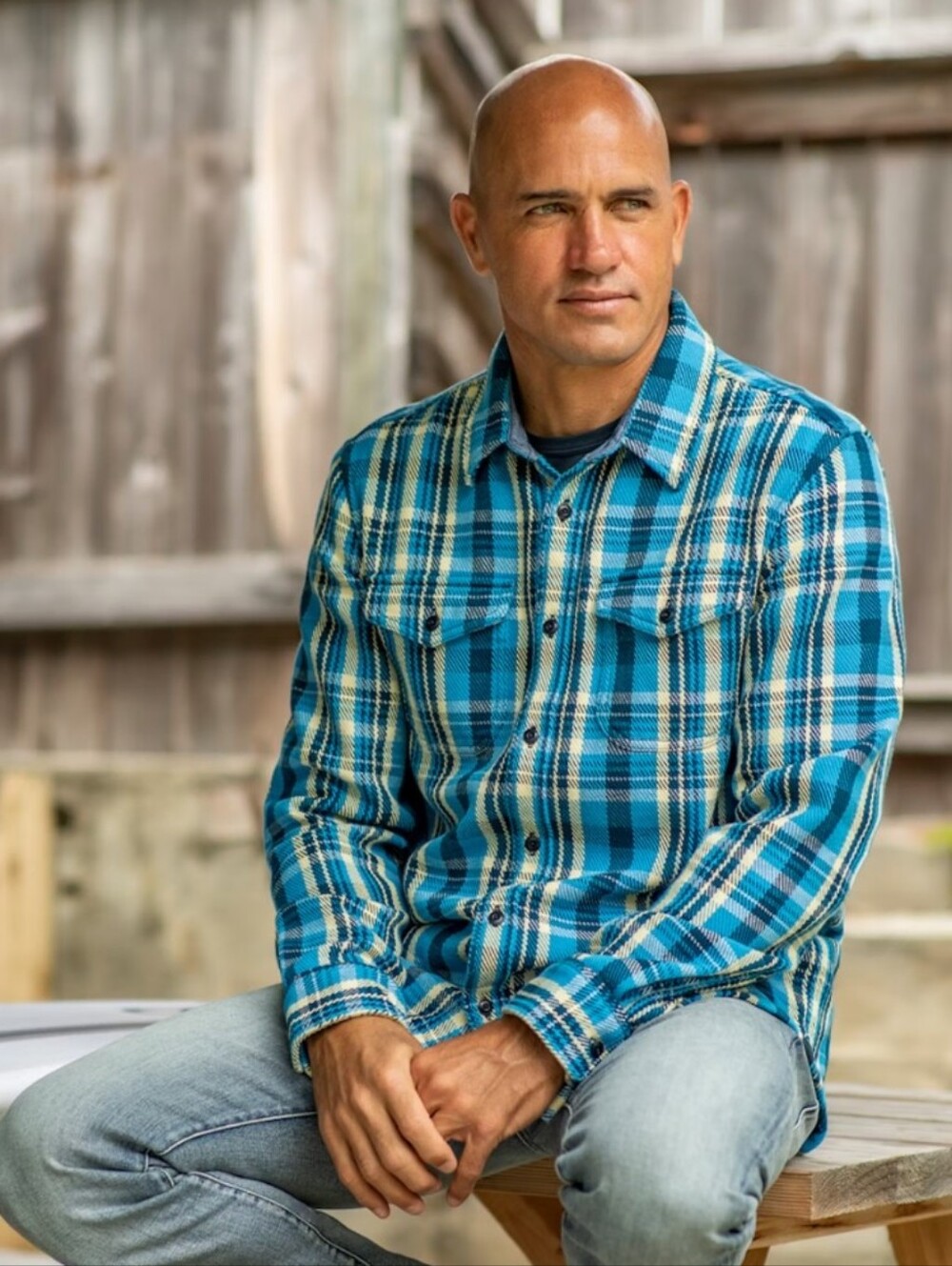 OUTERKNOWN BLANKET SHIRT HEAVYWEIGHT FLANNEL ORGANIC COTTON BLUE MEN'S MEDIUM